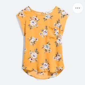 Alice Blue Bushnell One Pocket Floral Yellow Top S
